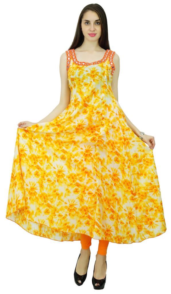 Phagun Floral Bollywood Anarkali Kurti Ethnic Cotton Designer Dress