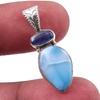 Natural Republic Larimar, Kyanite 925 Solid Sterling Silver Pendant 1.25'' g5D43