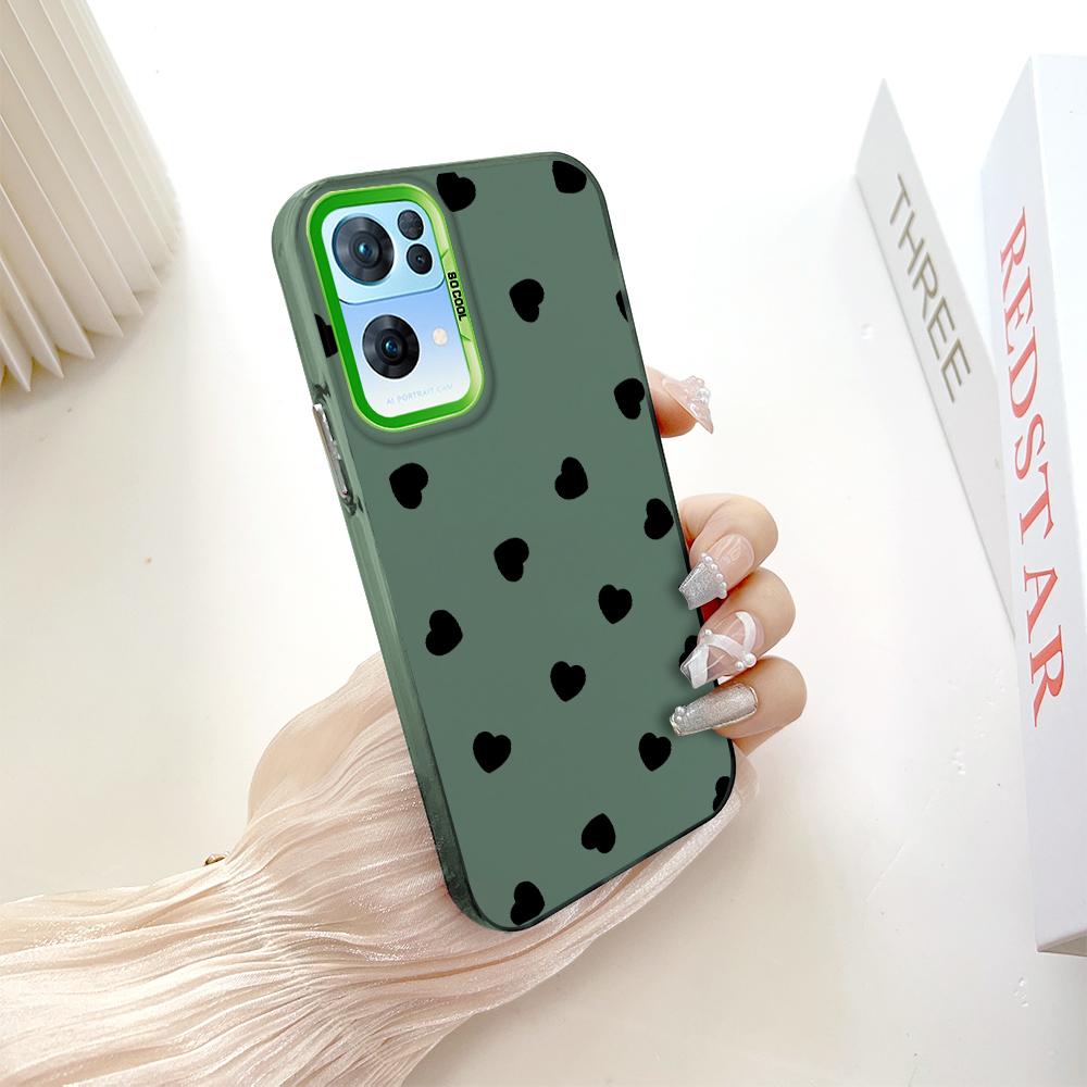 Окрашенный узор, цветной серебристый, двухсторонний, жесткий, противоударный чехол для телефона с защитой от падений для OnePlus OPPO Reno Realme