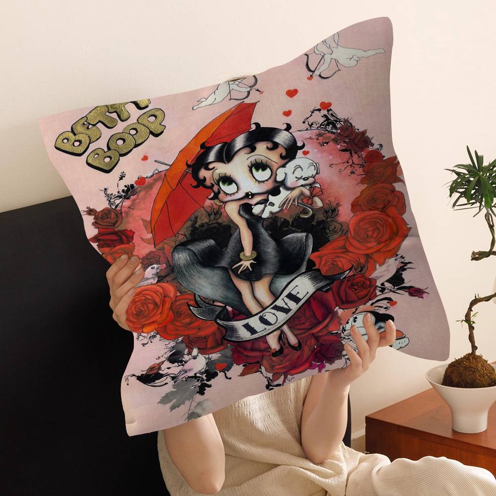 B-Betty-Cute B-Boop Anime Pillow Gift Home Office Decoration Pillow Bedroom Sofa Car Cushion Coverpillow Case