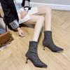 New Trendy Women's Short Boots, Slim Heels, High Heels, Casual and Versatile Boots, Classic and Fashionable Women's Shoes