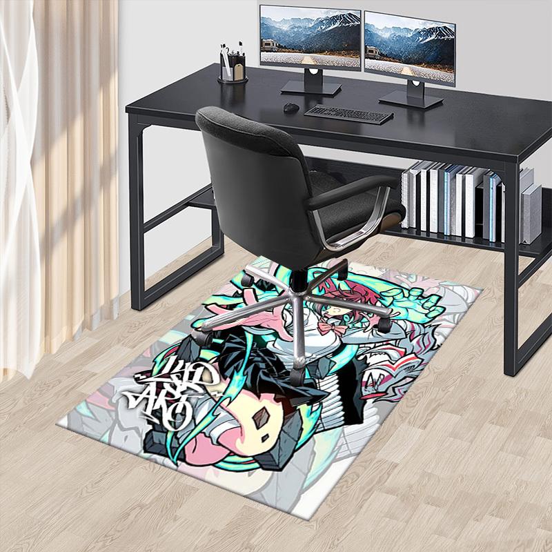1pc Anime Cartoon Design Office Chair Mat - Lidar Arto - Non-Slip Carpet for Home Decor, Gaming Room, Seasonal Gift.U068