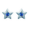 [J6037] - Silver Earrings 'Stars' Silver Blue - 8 Mm