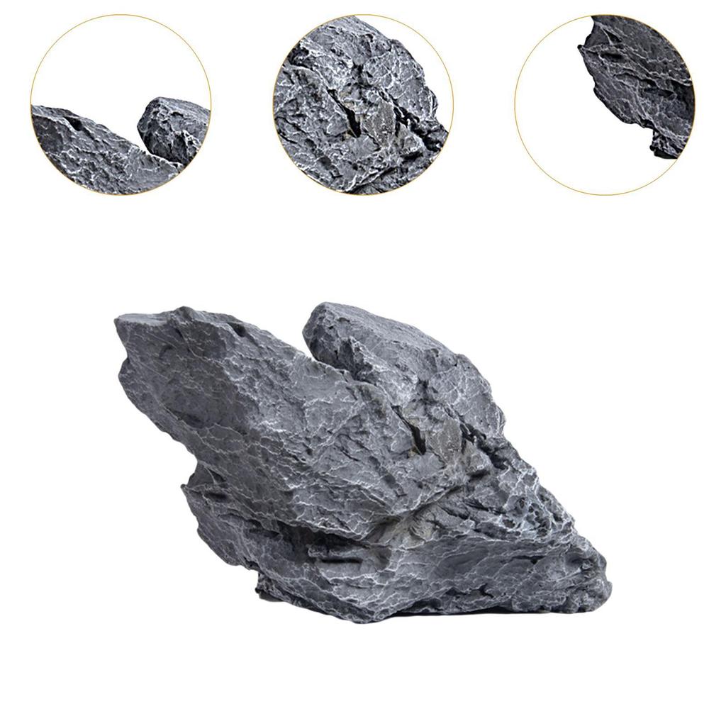 Fake Rock High Fidelity Ornament Lightweight Versatile Decorating Gray Landscape Rock for Indoor Stations Aquarium Yard Hotels