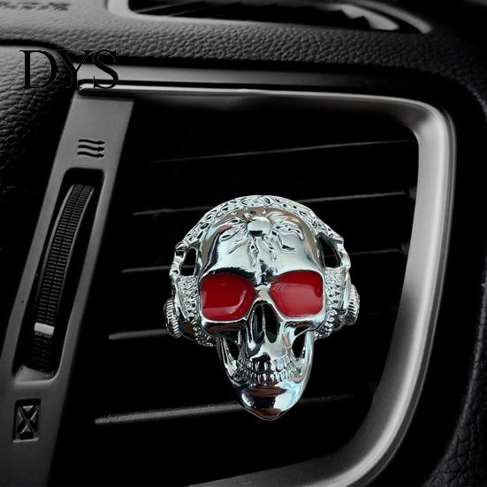 Персонализированные Автоаксессуары для Энтузиастов Клипсы в Вентиляционное Отверстие в Виде Черепа, Металлическая Головка Формы Головы Клипса-Парфюм Освежитель Шарм, Аксессуар для Салона Автомобиля на Хэллоуин