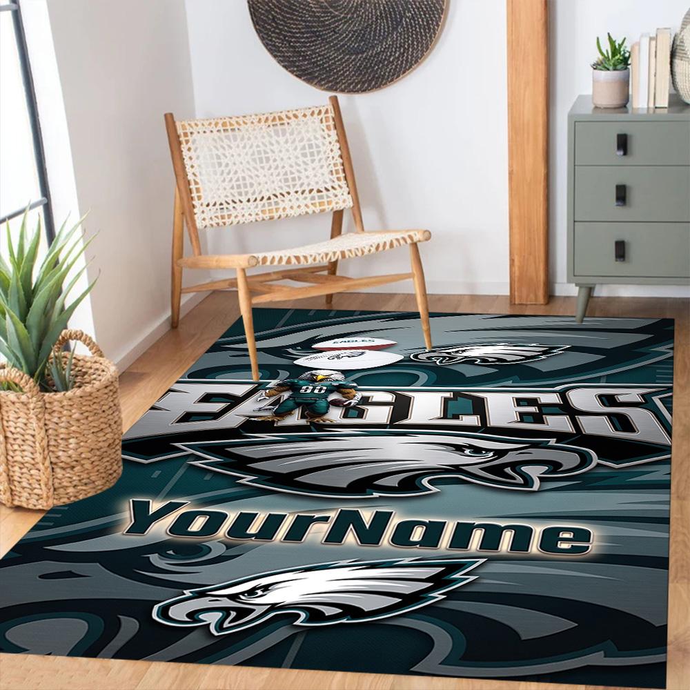 Philadelphia Eagles Personalized Name Carpet Perfect For Foyer Study Room Bedrooms Balcony Antislip Carpet Anime Office Decor