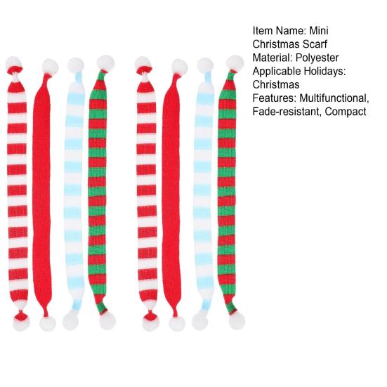 8 шт. Рождественский миниатюрный шарф Санта-Клауса, чучело медведя, многофункциональное рождественское украшение для бутылок вина, домашние животные, поделки