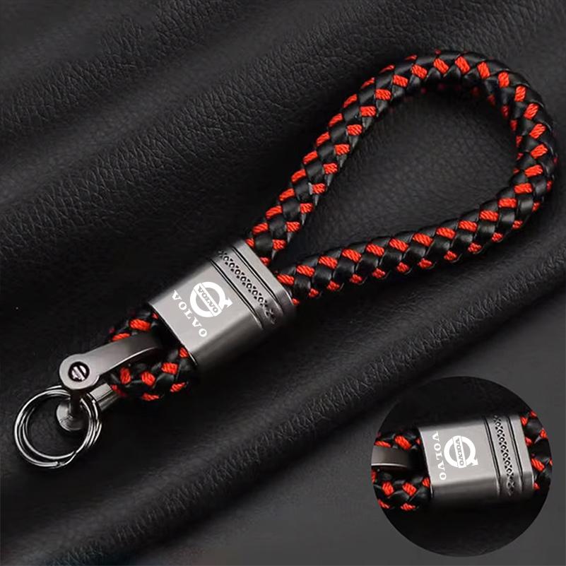 For Volvo XC90 XC60 V50 S60 V70 V60 V40 S90 olestar AWD XC40 S80 Car Key Ring Metal Keychains Braided Rope Zinc Alloy Key Chain