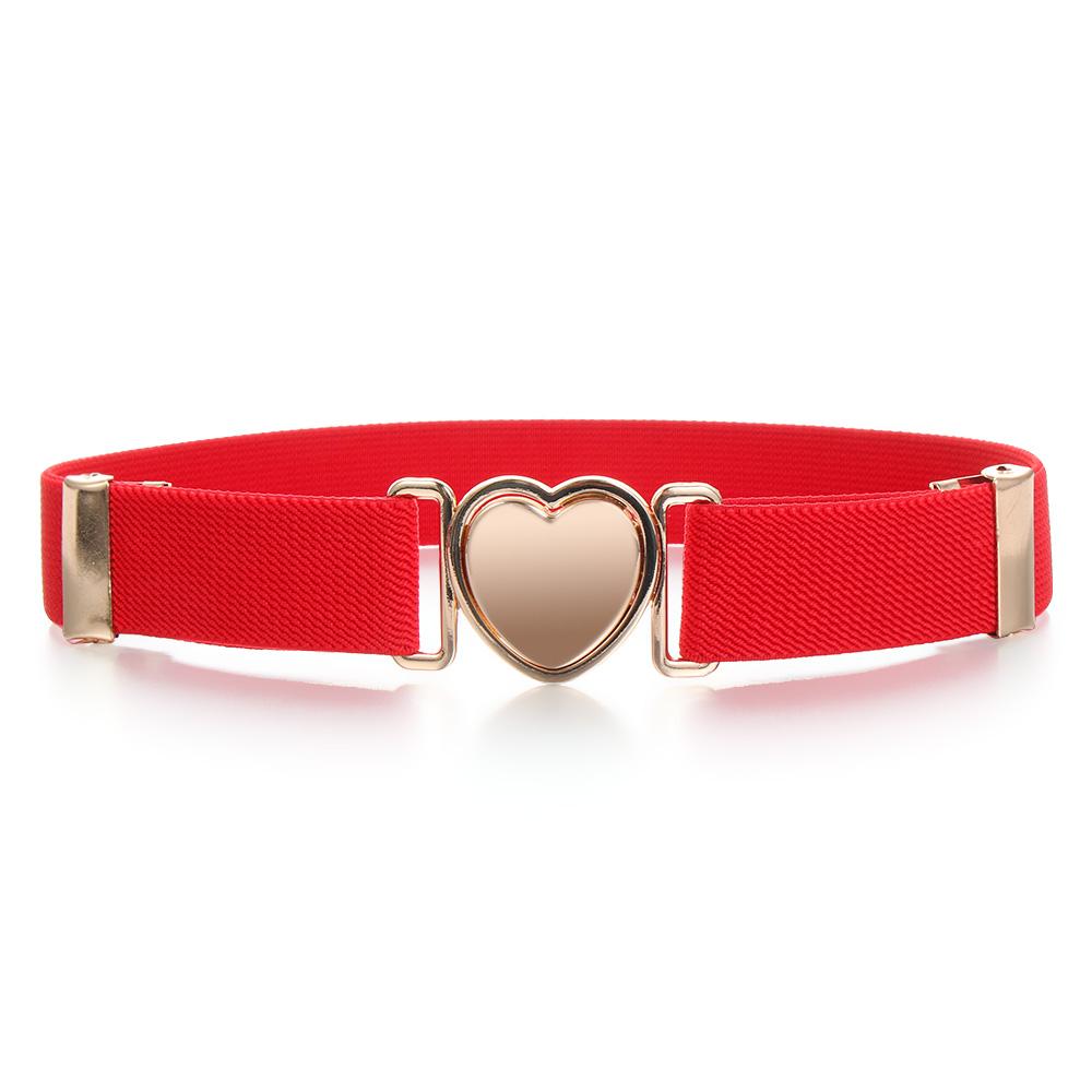 Fashion Adjustable Stretch Heart Belt Elastic Belts Dresses Waist Belt Girls