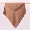 Pure Cotton Hooded Baby Swaddle Towel - Solid Color Gauze