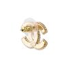 Chanel 24P Серьги Новый Стиль Черное Золото Двойная C Скрученная Женские серьги ABC528-B16134-NW445