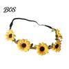 Flower Garland Headband for Holiday Styling Sunflower/Daisy Wreath Women Girls, Headpiece, Adjustable Floral Hair Accessory Beach Vacation Silk Crown