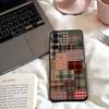 Чехол для телефона Шотландский клетчатый узор Для Samsung S25,24,23,22,30,21,10,9,Ultra,Plus,Lite,FE,4,5 G Мягкий черный чехол