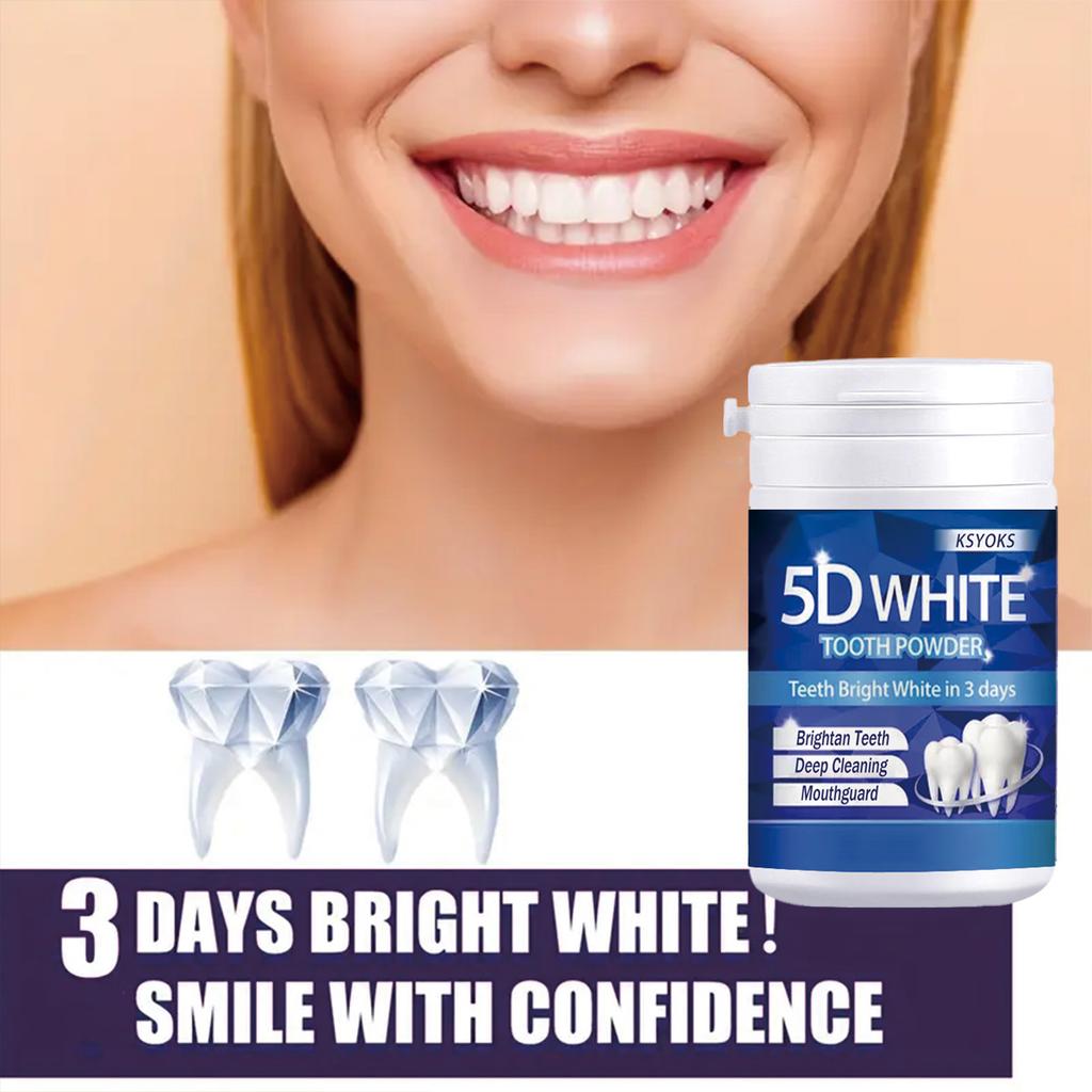 5D ярко-белый зубной порошок, глубокая очистка, защита зубов, свежее дыхание, отбеливание зубов