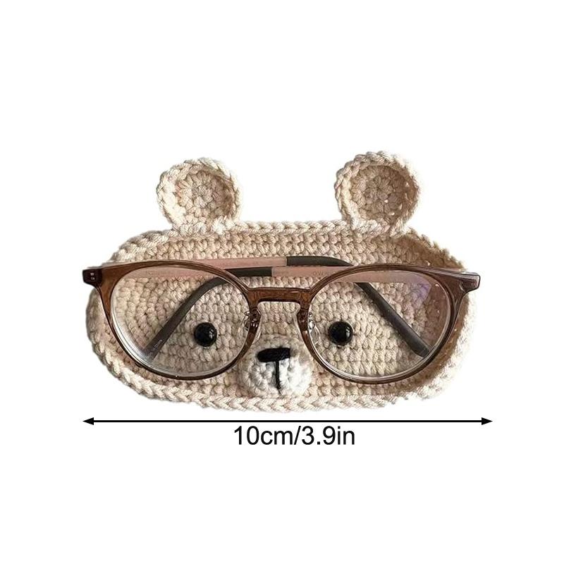 Вязаный крючком держатель для очков – Держатель для очков для стола и прикроватной тумбочки – Милый чехол и органайзер для очков