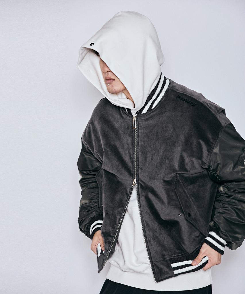 Millimillion Mudstone Velvet Ma-1 Jacket J08- Dark Gray