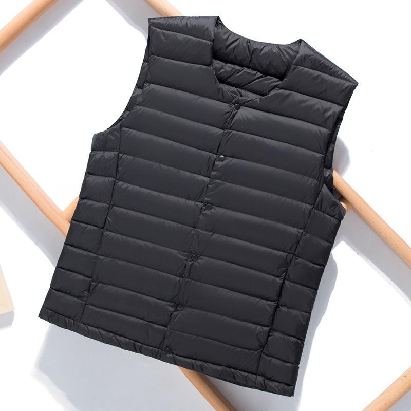 Men's Down Vest Light Down Jacket Stand Collar Coat Large Waistcoat