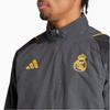 Adidas Куртка мужская Real Madrid 23/24 сезон, облегающего кроя, с воротником на молнии, с длинным рукавом IB0044