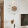 Wall Scandinavian Controlled Wall Wall Continuous Second Long Lasting Thin Round Campus Wall Arabic Round Room Room No Diameter Clock, Wooden,