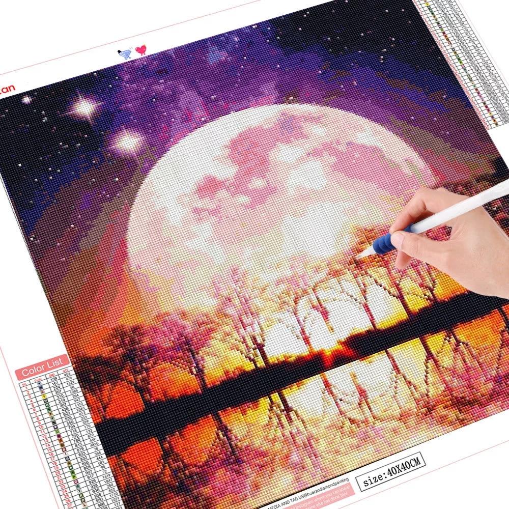 Алмазная картина, новый пейзаж, дерево, 5D DIY, Алмазная вышивка, распродажа, Луна, картины из стразов, мозаика, домашний декор