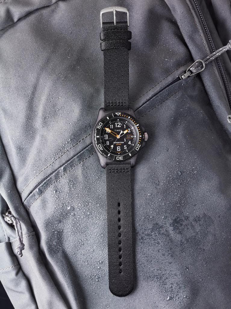 Watch Expedition Ocean Black Dial Ocean Plastic Mineral Glass Solar 5 ATM Water Resistant 44MM Watch TW2V40500 Black [TIMEX] Free-dive Men's