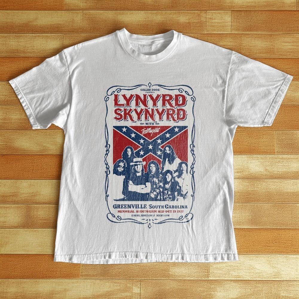 Футболка с принтом Lynyrd Skynyrd 1977 Tour Футболка с графическим принтом Размер от S до 5XL Базовая унисекс футболка