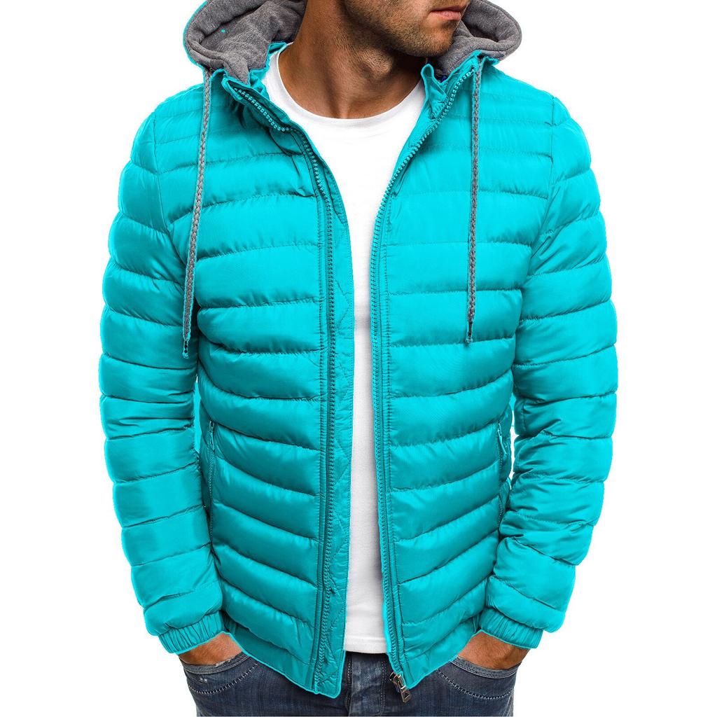 Men's Winter Zipper Warm Down Jacket Packable Light Coat