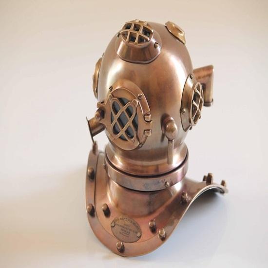 20.32 Cm Brass Diving Helmet Mark V Replica, Nautical Decor