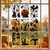 Bat And Spider Window Decals 9 Sheets Halloween Clings, Happy Pumpkins Witch Ghost Bats Castle Spooky Decorations Stickers, PVC Waterproof for