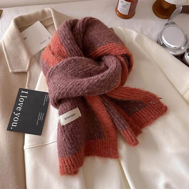 Beige Scarf Autumn and Winter Women's Plush Atmosphere Shawl with Dual-purpose Warm Neck Protection