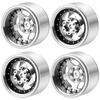 TRZX 4pcs Aluminum 1.9" Beadlock Wheel Rims 30mm Upgrade Parts for 1/10 Scale Axial SCX10 TRX4 D90 Gen8 RC Crawler Car (Silver)