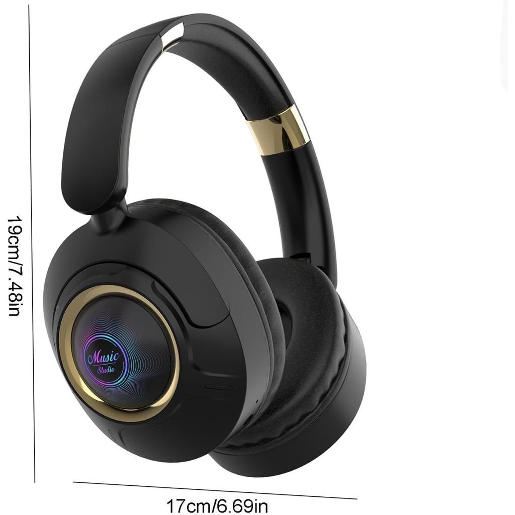 Наушники Bluetooth, беспроводная гарнитура Bluetooth 5.3 Over Ear, наушники для музыкальных и спортивных игр, вкладыши с шумоподавлением, сабвуфер, регулируемые наушники