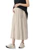 Юбка для беременных со случайной плиссировкой, эластичная, серо-бежевая [ANGELIEBE], Юбка, Шифон, Дородовая, Послеродовая, Талия, Для работы, Формальная, L,