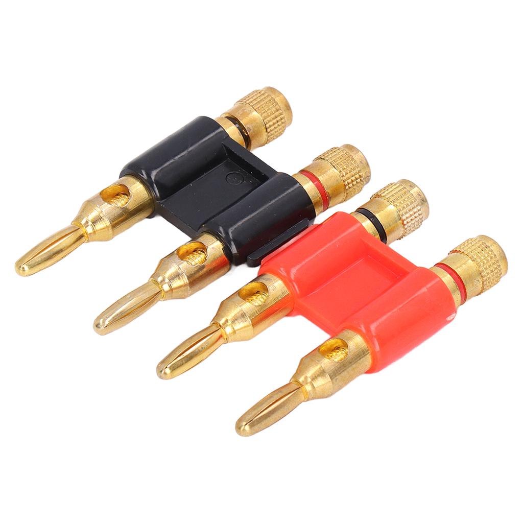 2Pcs Stackable Dual Banana Male Plug 2 Way Brass Connectors Speaker Wire Accessories 32A 1000V