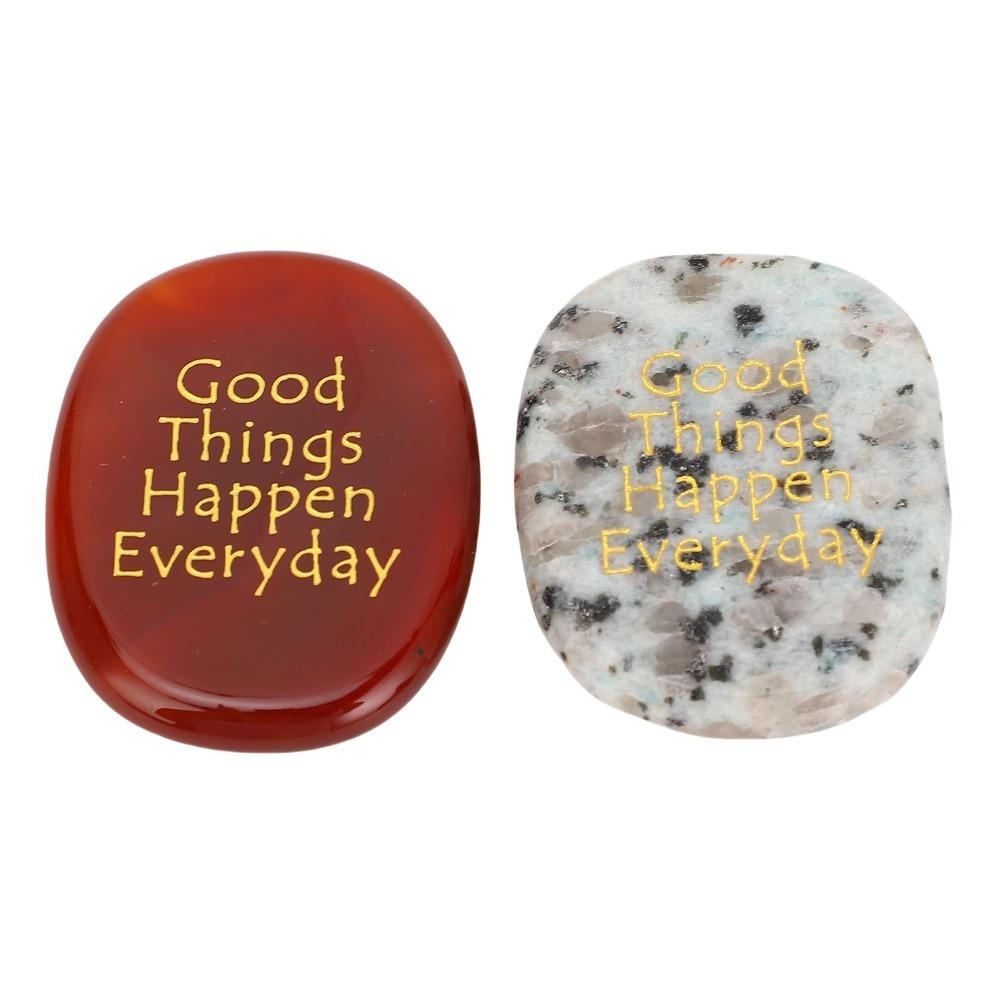 2pcs Thumb Stone Motivational Crystal Stone Polished Crystal Worry Stones Stress Relief