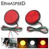 2PCS Universal Round Motorcycle LED Reflector Rear Tail Brake Stop Light Warning Signals Light for Motorcycle ATV UTE