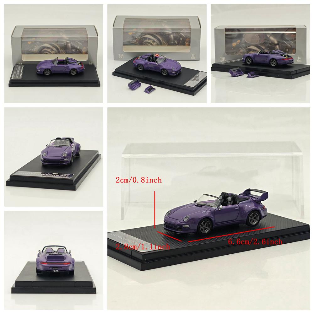 SW 1/64 Scale for Gunther Werks 993 Remastered Openable Hood Diecast Model Car Miniature Collection Toy Vehicle Models
