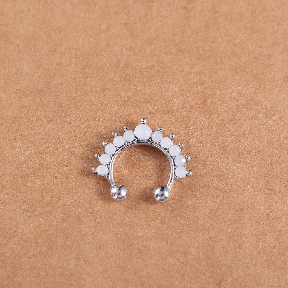 Модный Трендовый Металлический Панк Стразы Простой Медведь Нос Кафф Кольцо в Нос Пирсинг Тела Гвоздик в Нос