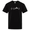 Mountain Ecg T Shirt Summer Men Women Short Sleeve T-Shirt Funny Hip Hop Tees Tops Harajuku Clothing Electrocardiogram Tshirt