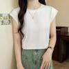 Летняя женская футболка-жилет, тонкие тонкие топы с короткими рукавами