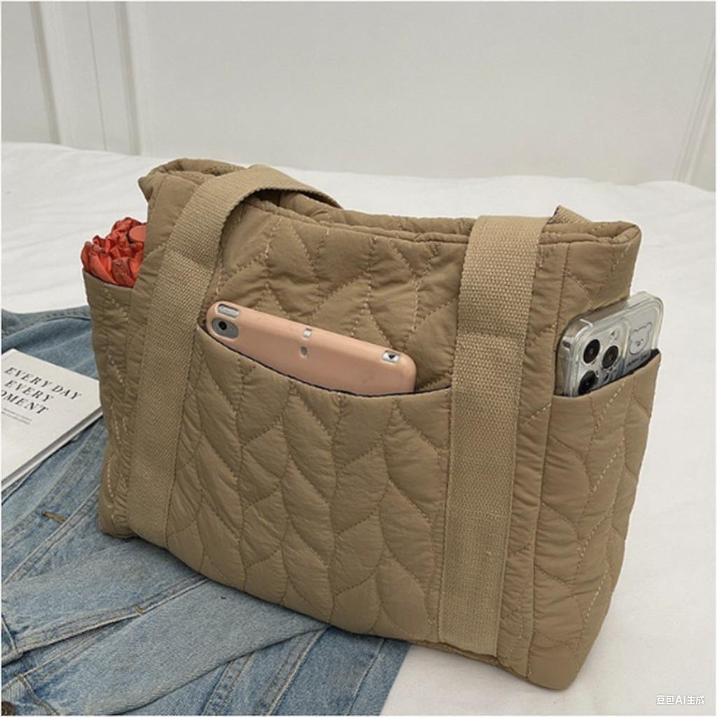 Minimalist Women's Shoulder Bags Large Capacity Multiple Pocket Tote Bag Daily Commuting Handbag For Women