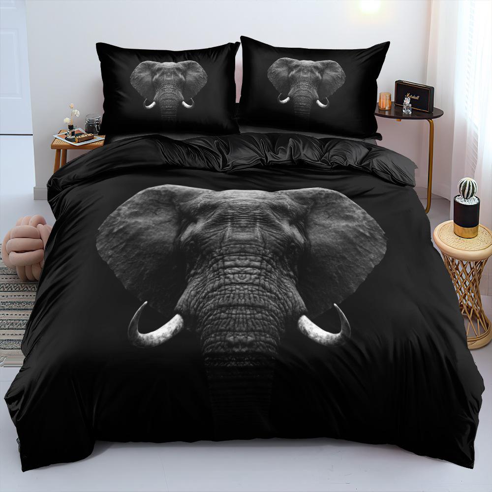 3D Elephant Pattern Bedding Set Bedding Set Bedroom Home Bedding Set Quilt Cover Pillow Case 2/3 Pieces Ultra Soft Home Decoration