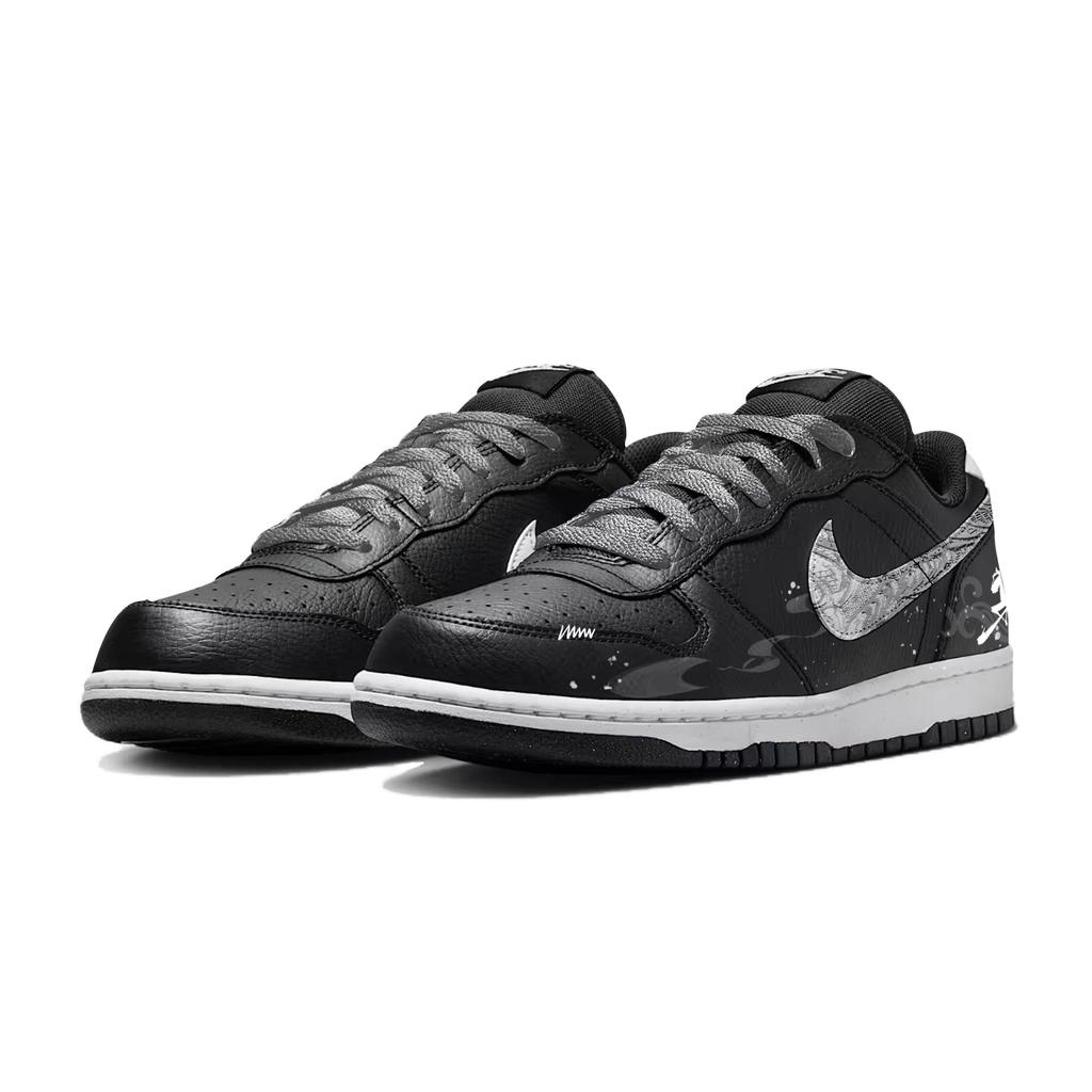 Nike Большие Устойчивые к истиранию Устойчивые к истиранию Низкие Кеды для скейтбординга Унисекс Черный Серебристый 355152-016(Команда1573-)