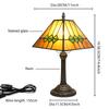 Mission Lamp Stained Glass Table Lamp 8 Inches Cream Color Style Desk Reading Light Decor for Home Office Bedroom Living Room