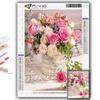 5D Diamond Painting Pink Roses DIY Diamond Embroidery Rhinestone Home Decoration