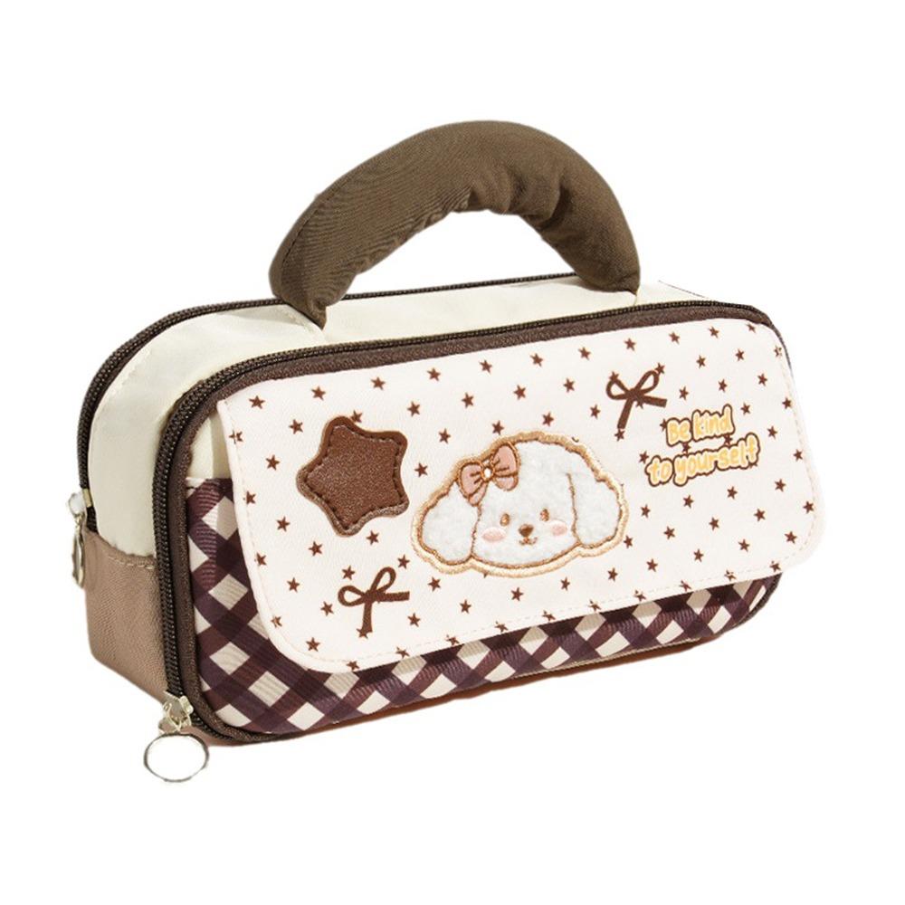 Handheld Cartoon Pen Bag Large Capacity Stationery Pouch Ins Stationery Organizer Cosmetic