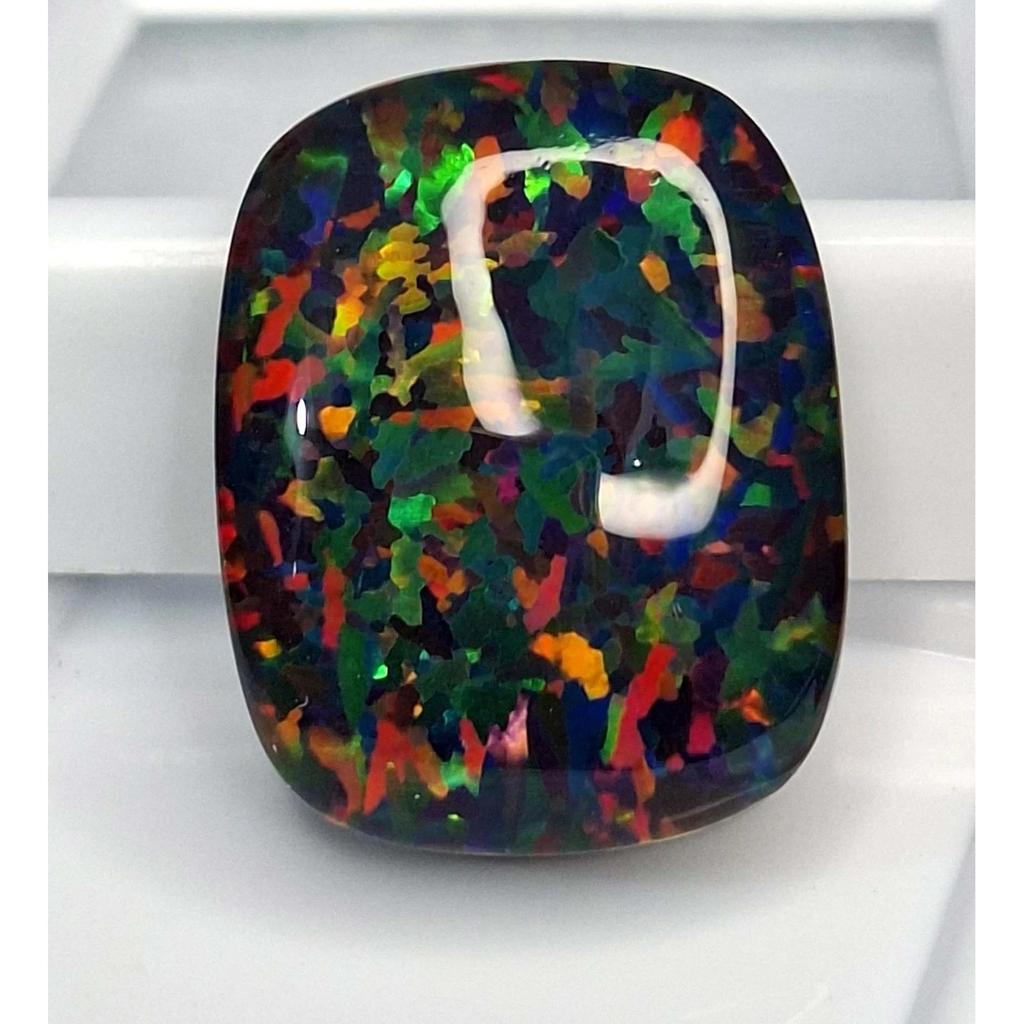Natural Black Fire Opal 12-14 Ct Cushion Cut Certified Stunning Loose Gemstone