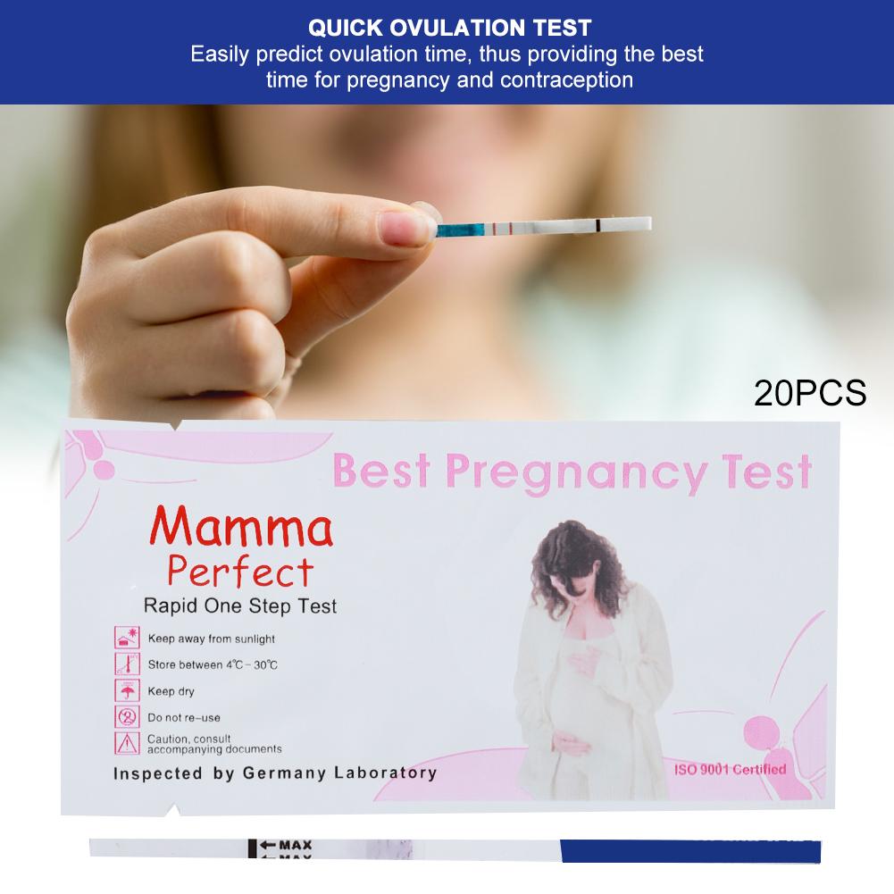 20pcs / Bag Early Pregnancy Test Strip LH Urine Tester Kit Rapid Display for Women(PinkWhite