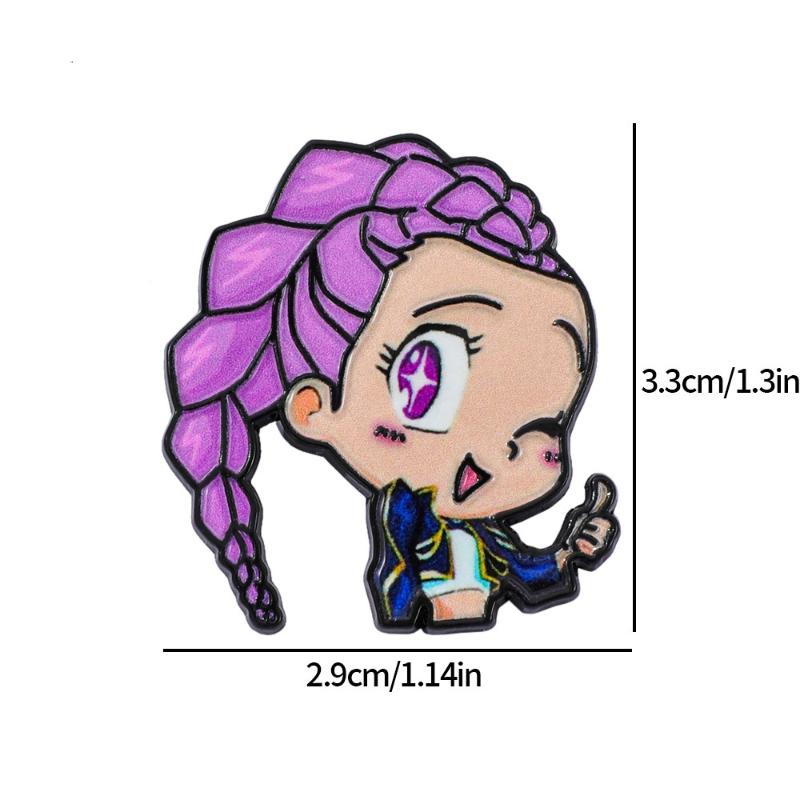 K-pop Истребители демонов Мультяшные металлические броши для женщин Значки на лацкан Рюкзак Аксессуары для костюма Модная бижутерия Подарки для друга