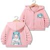 Children Casual Overcoat Tops Autumn Kids Girls Zipper Jacket Anime Figure Printed Outerwear Lovely Cartoon